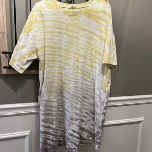 Casual Yellow and Brown Tie-Dye Dry S Cotton
